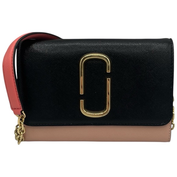 Marc Jacobs Snapshot Wallet on Chain in Pink and Black Leather - Picture 1 of 16